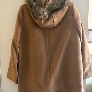 NWT J Crew women’s wool coat with hood camel color
